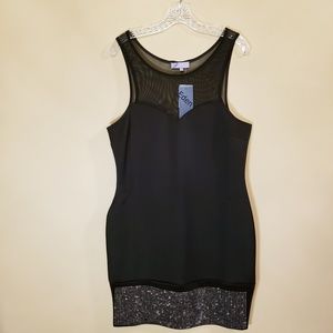 Eden Black Rhinestone and Mesh Dress